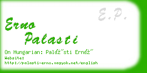 erno palasti business card